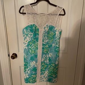 Blue and lace floral Lilly Pulitzer dress